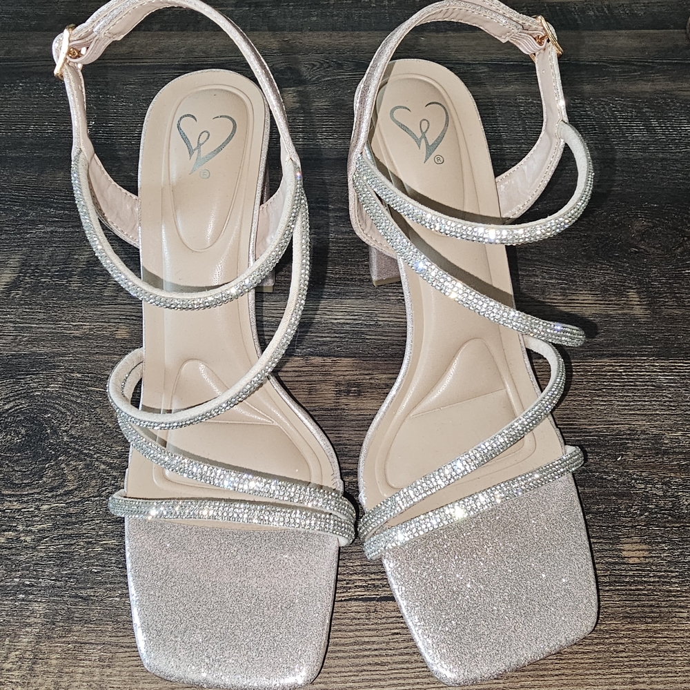Windsor Sparkling Silver Strappy Heels